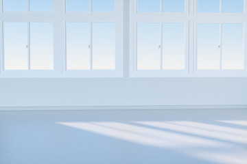 The cleaning house and the sunshine from the window, 3d rendering.