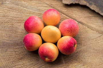 Small orange fruits apricots assembled in the form of flower