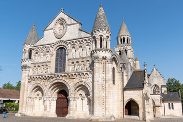 Fototapeta na wymiar Roman church Notre Dame la Grande in town Poitiers France
