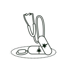 cannabis drug capsule with stethoscope