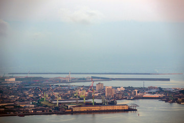 Naklejka premium 夕暮れ造船所