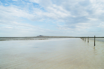 Obraz premium Saline,salt lake Baskunchak. Astrakhan region. Russian landscape.