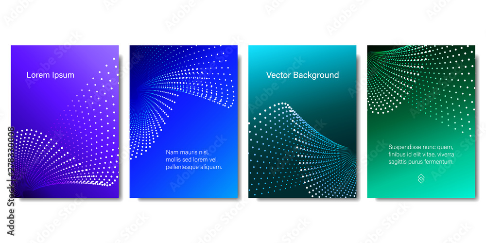 Wall mural set of abstract backgrounds with colorful dots. modern vector illustration. eps 10 format.