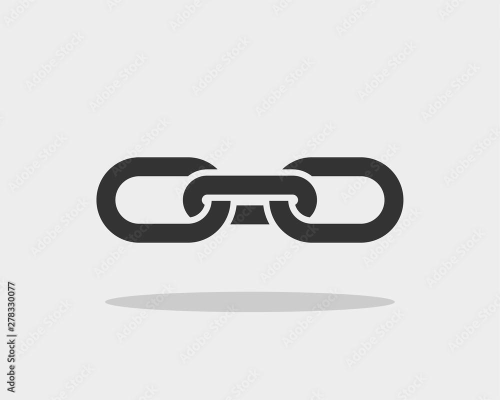 Poster chain link vector icon. chainlet element flat design. concept connection symbol isolated on white ba