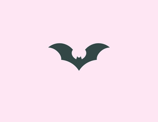Abstract geometric logo silhouette of bat icon