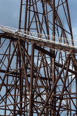 detail of roller coaster curves and steel frame