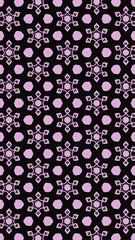 Ornate geometric pattern and two-tone abstract background