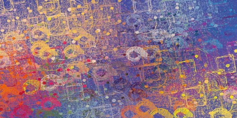 Art wallpaper. Digital canvas. 2d illustration. Texture backdrop painting. Creative chaos structure element.