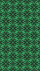 Ornate geometric pattern and two-tone abstract background