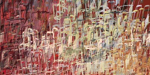Fototapeta premium Canvas painting. Colorful background texture. 2d illustration. Texture backdrop. Creative chaos structure element.