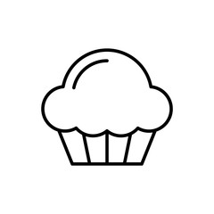 Cupcake outline icon on white background. Muffin icon