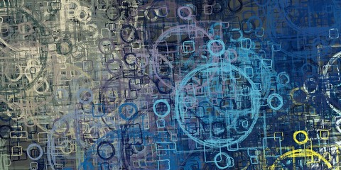 Digital sketch on colorful wall. 2d illustration. Texture backdrop painting. Creative chaos structure element.