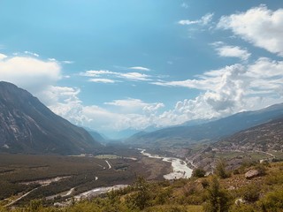 Naklejka premium Le Rhône surrounded by the Alpes