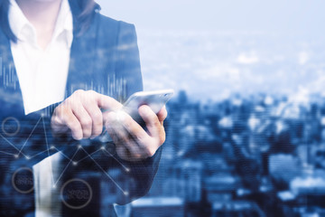 Digital marketing. Business using modern interface payments online shopping communication and icon customer network connection on virtual screen. Business innovation technology 5G concept.