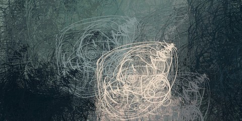 Handmade surreal abstract pattern. Modern artistic canvas. 2d illustration. Texture backdrop painting. Creative chaos structure element.