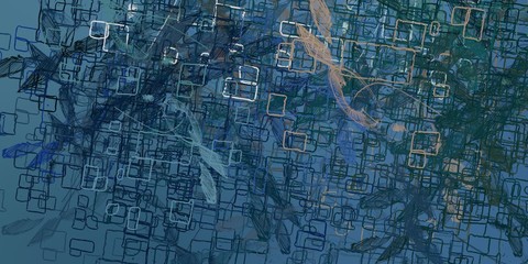 Handmade surreal abstract pattern. Modern artistic canvas. 2d illustration. Texture backdrop painting. Creative chaos structure element.