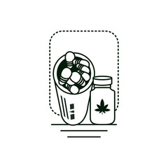 cannabis bottles medicinal products icons