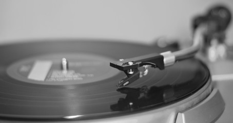 vinyl record on a turntable