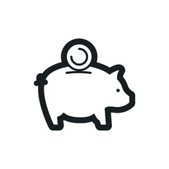 piggy bank vector icon