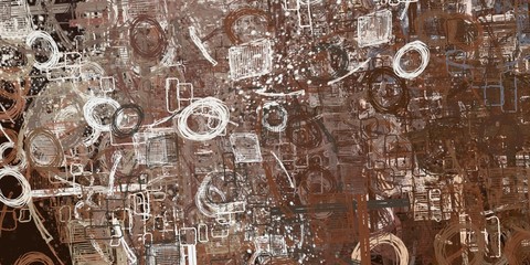 Modern art. Artistic brush. Oil painting. 2d illustration. Texture backdrop. Creative chaos structure element.