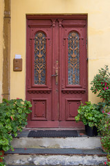 Fototapeta na wymiar The old wooden door background texture for design