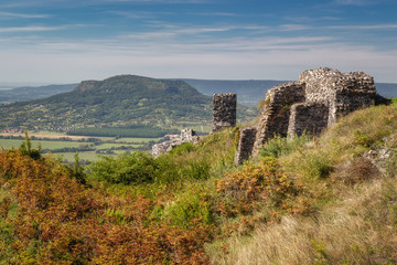 Beautiful castle ruins from Hungary, close of lake Balaton, mountain Csobanc