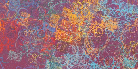 Art wallpaper. Digital canvas. 2d illustration. Texture backdrop painting. Creative chaos structure element.