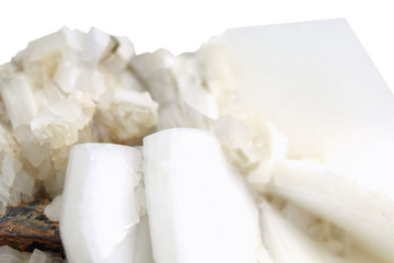 Berierit , represent a group of hydrous silicate mineral complex of sodium, potassium and calcium ,on white background