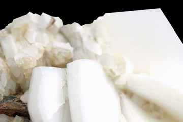 Berierit , represent a group of hydrous silicate mineral complex of sodium, potassium and calcium ,on black background