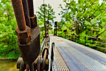 Rusted industrial bridge