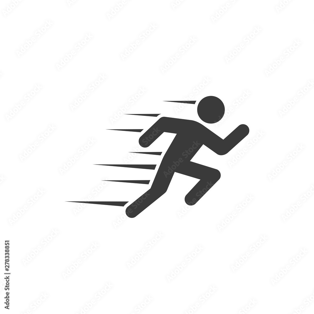 Poster run icon template color editable. run symbol vector sign isolated on white background. simple logo v