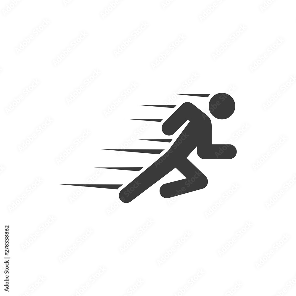 Poster run icon template color editable. run symbol vector sign isolated on white background. simple logo v