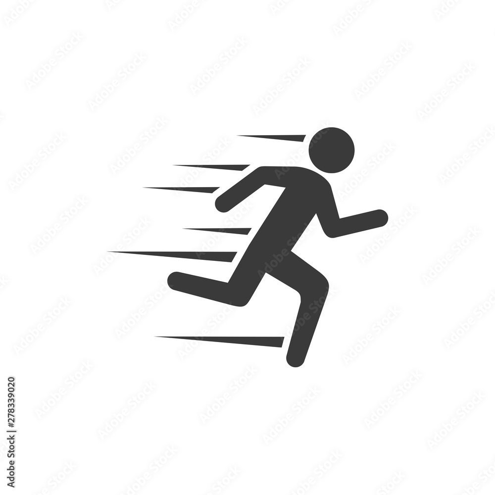 Poster run icon template color editable. run symbol vector sign isolated on white background. simple logo v