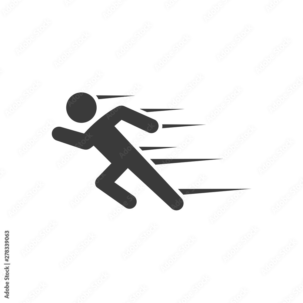 Poster run icon template color editable. run symbol vector sign isolated on white background. simple logo v
