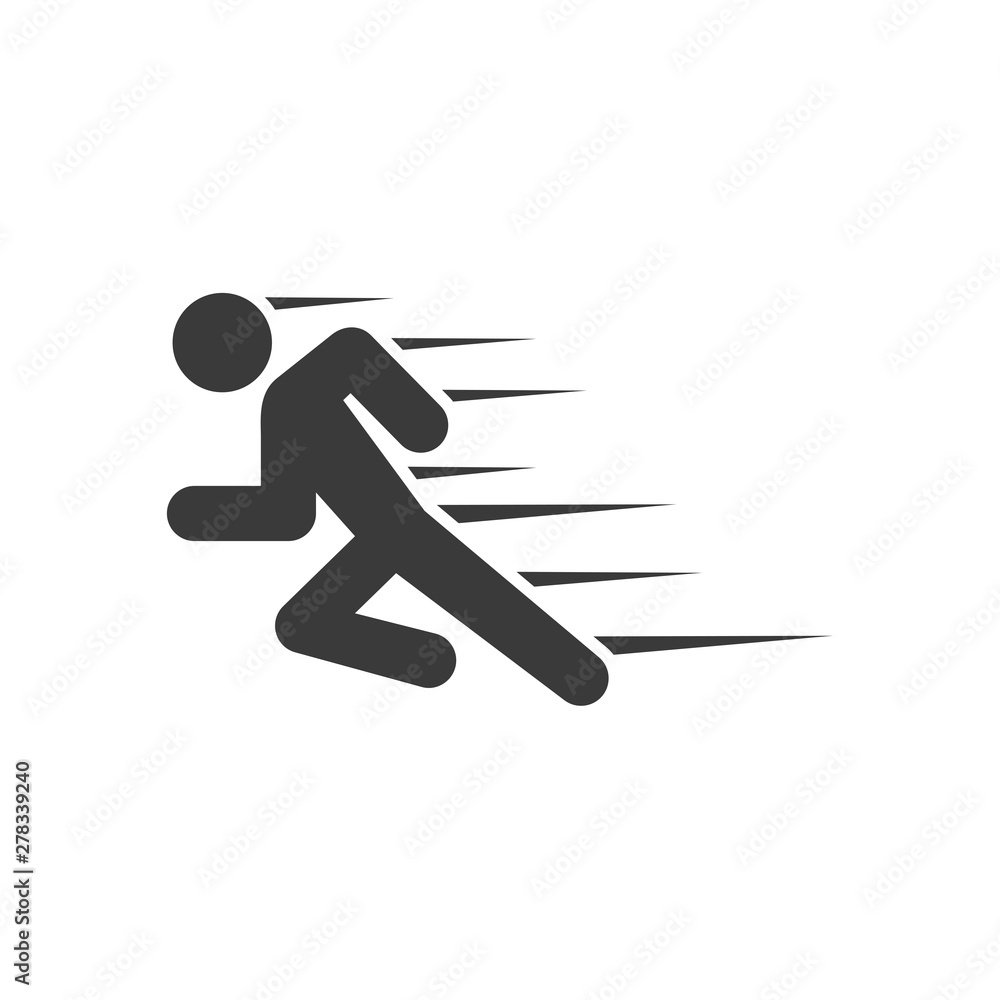 Poster run icon template color editable. run symbol vector sign isolated on white background. simple logo v