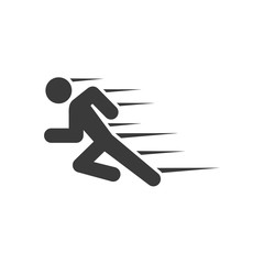 Run icon template color editable. Run symbol vector sign isolated on white background. Simple logo vector illustration for graphic and web design.