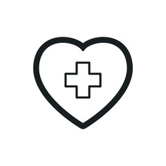 Obraz premium heart cross vector icon