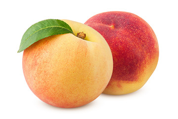 Peach isolated on white background, clipping path, full depth of field