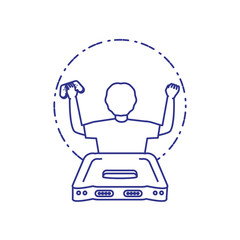 young boy using video game control