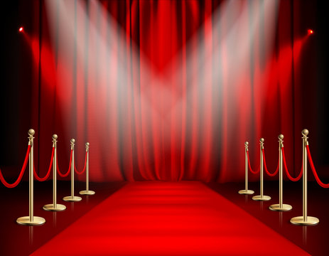 Red Carpet With Curtain