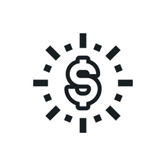 dollar shine vector icon