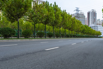 Empty urban road in the city