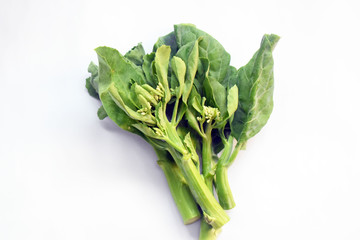 organic hong kong kale isolate on white background