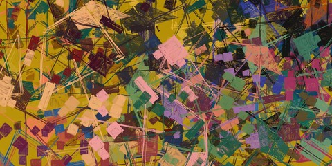 Fototapeta premium Modern art. Artistic brush. Oil painting. 2d illustration. Texture backdrop. Creative chaos structure element.