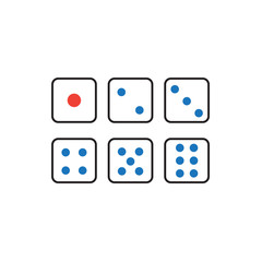 Dice icon graphic design template vector