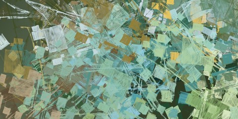 Digital sketch on colorful wall. 2d illustration. Texture backdrop painting. Creative chaos structure element.