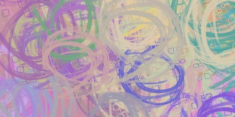 Digital sketch on colorful wall. 2d illustration. Texture backdrop painting. Creative chaos structure element.