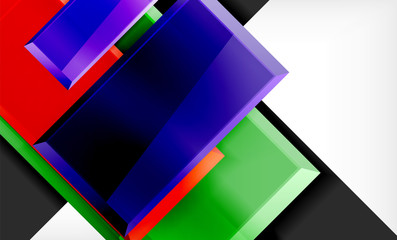 Bright colorful square shape blocks geometrical background