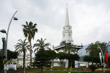 Fototapeta na wymiar Turkey, Kemer , clock tower in city center