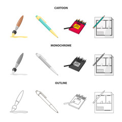 Vector design of pencil and sharpen icon. Set of pencil and color vector icon for stock.